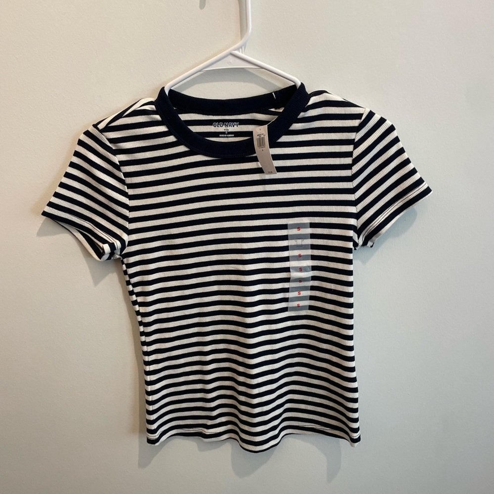 Striped Navy and White T-Shirt